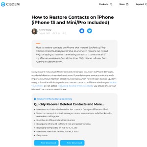 How to Restore Contacts on iPhone (iPhone 8 and X Included)