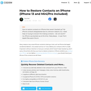 How to Restore Contacts on iPhone (iPhone 8 and X Included)