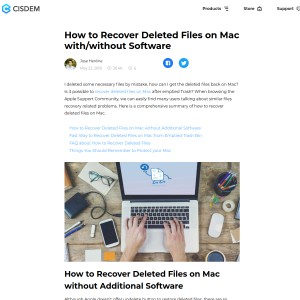 How to Recover Deleted Files on Mac with/without Software