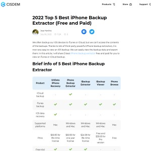 2018 Top 5 Best iPhone Backup Extractor (Free and Paid)