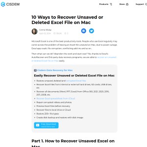 How to Recover Unsaved and Lost Excel Files on Mac?