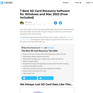 7 Best SD Card Recovery Software for Windows and Mac 2018 (Free Included)