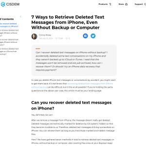 3 Effective Ways to Recover Deleted Text Messages from iPhone (iPhone 8 and X In