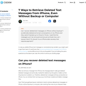 3 Effective Ways to Recover Deleted Text Messages from iPhone (iPhone 8 and X In