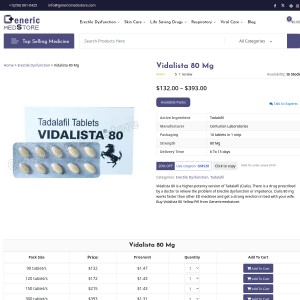 Buy Vidalista 80 to Treat ED | Order now- Genericmedsstore