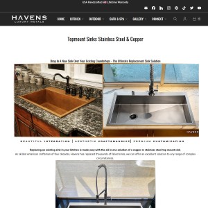 Topmount Copper and stainless sinks
