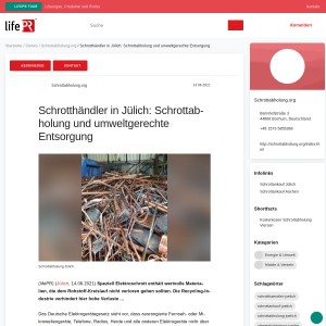 Schrotthändler in Jülich: Schrottabholung und umweltgerechte Entsorgung, Schro