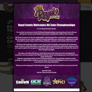 Screenshot of the Royal Events website