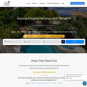 Screenshot of the 5 Star STR website