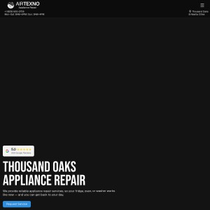 Screenshot of the Airtexno Appliance Repair website