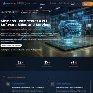 Screenshot of the Axiothread website