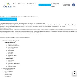 Screenshot of the Global Events Rental LLC website