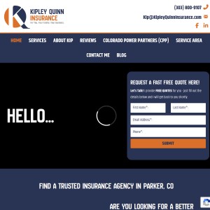 Screenshot of the Kipley Quinn Insurance website