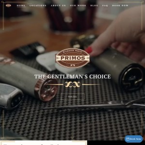 Screenshot of the Primos Barber Shop website