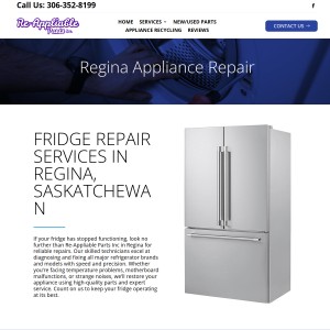 Screenshot of the Re-Appliable Parts Inc website