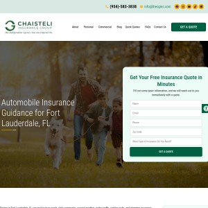 Screenshot of the Chaisteli Insurance Group website
