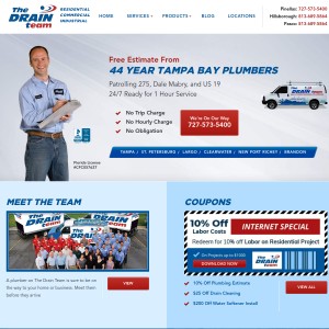 Screenshot of the The Drain Team website