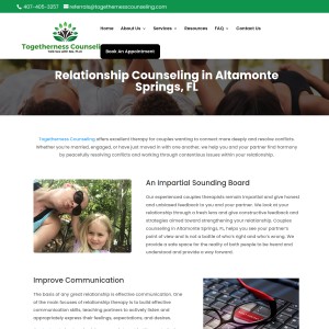 Screenshot of the Togetherness Counseling website
