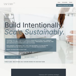 Screenshot of the Visionary OS website