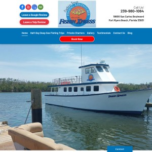 Screenshot of the Captain Tony's Fishing Adventures website