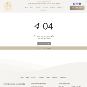 Screenshot of the Crowe Dental Associates website