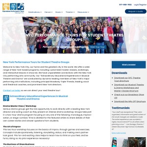 Screenshot of the Educational Performance Tours website