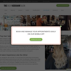 Screenshot of the The Evelyn Kershaw Salon website