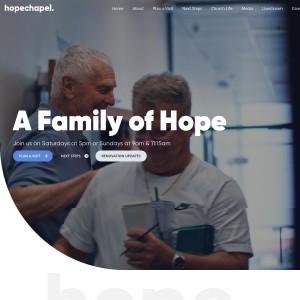 Screenshot of the Hope Chapel Christian Church website