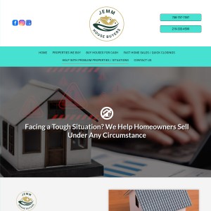 Screenshot of the Jemm House Buyers website