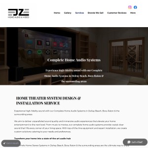 Screenshot of the JZ Home Audio & Video website