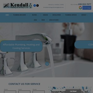 Screenshot of the Kendall Plumbing & Heating Company Inc website
