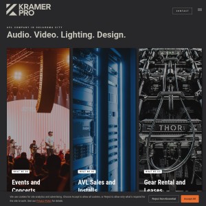Screenshot of the KRAMER PRO website