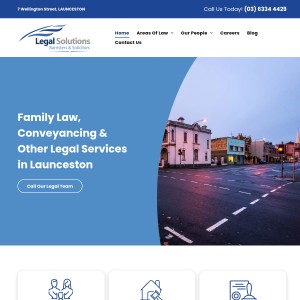 Screenshot of the Legal Solutions website