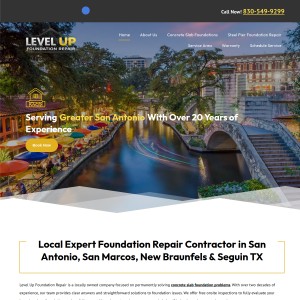 Screenshot of the Level Up Foundation Repair website