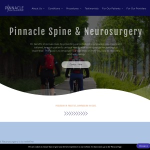 Screenshot of the Pinnacle Spine & Neurosurgery website