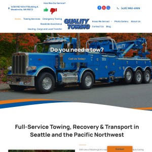 Screenshot of the Quality Towing website