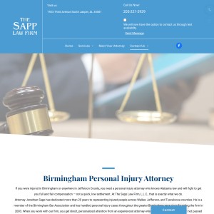 Screenshot of the Sapp Law Firm website