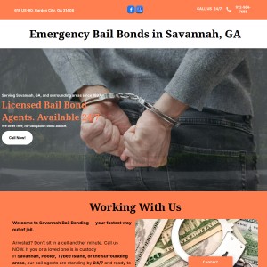 Screenshot of the Savannah Bail Bonding website