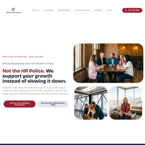 Screenshot of the Texas HR Team website