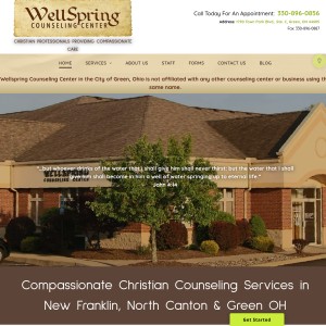 Screenshot of the Wellspring Counseling Center website