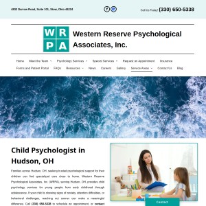 Screenshot of the Western Reserve Psychological Associates website