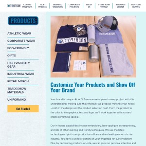 Screenshot of the W.S. Emerson website
