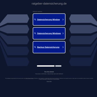 Vorschaubild Ratgeber - Datensicherung