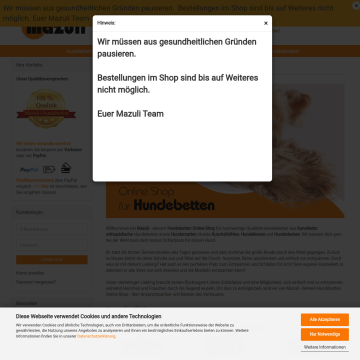 Mazuli - Dein Hundebetten Online-Shop