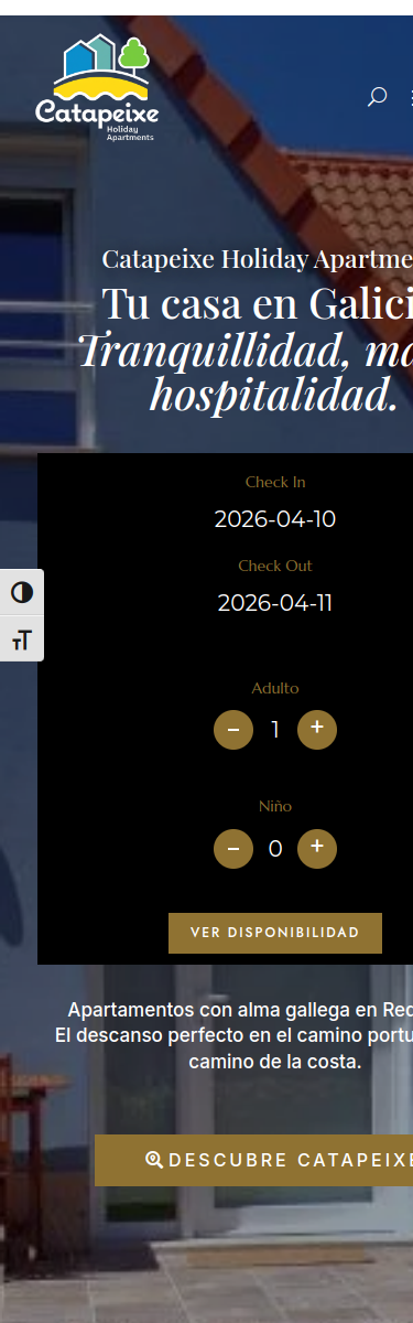Catapeixeapartments.com mobile view
