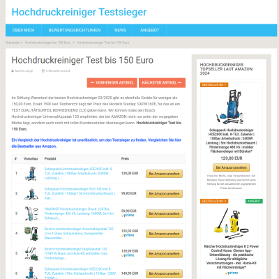 Hochdruckreiniger Test bis 150 Euro &#8211; Hochdruckreiniger