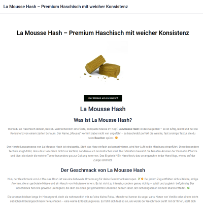 La Mousse Hash – Premium Haschisch mit weicher Konsistenz