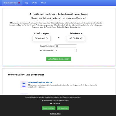 Arbeitszeitrechner Online