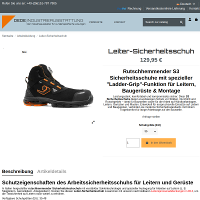 Leiter-Sicherheitsschuh mit Leitertrittsicherheit