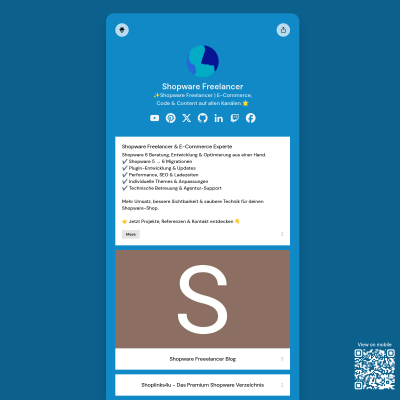 Shopware Freelancer | Facebook, Twitch | Linktree